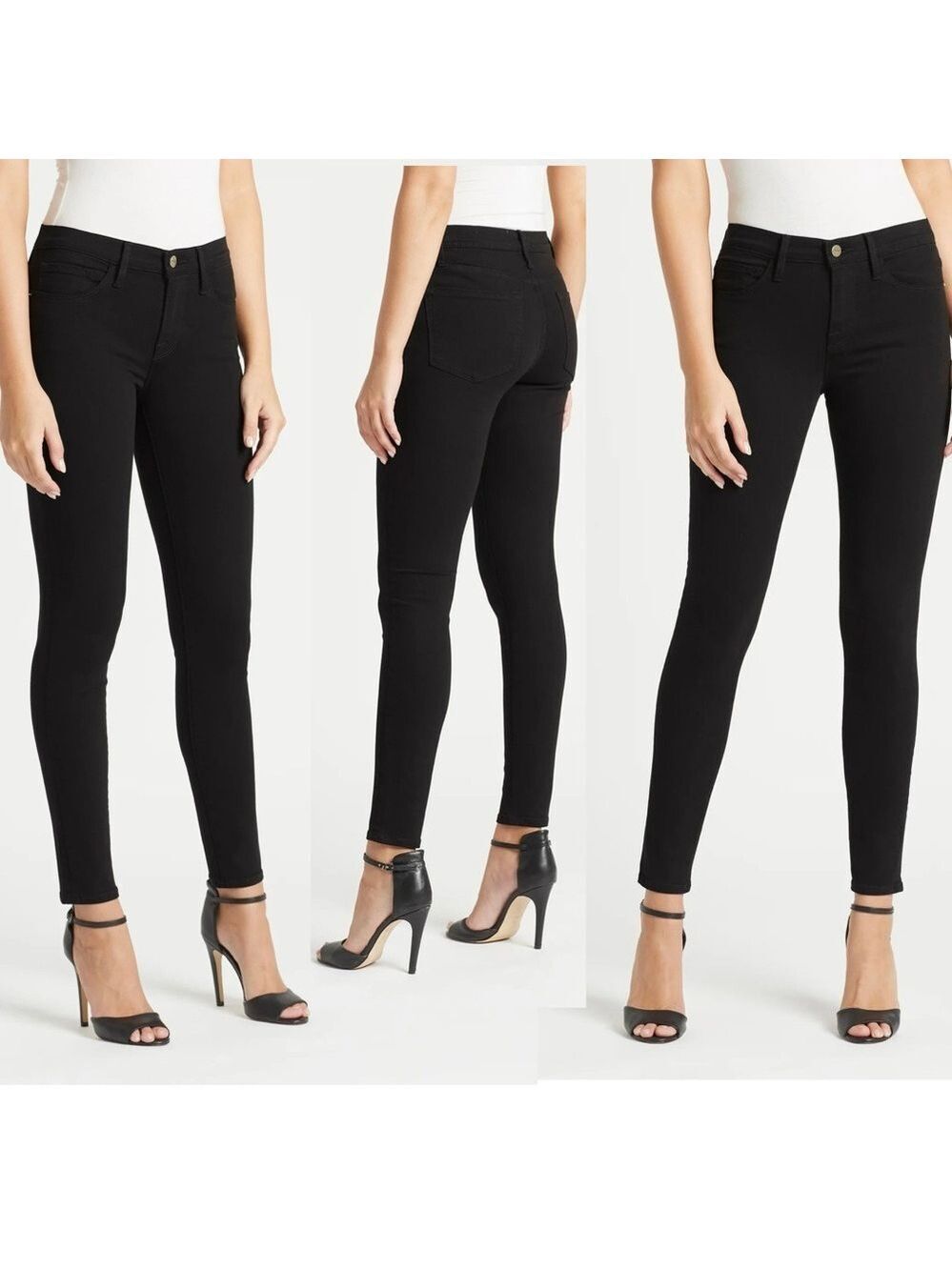 Frame Denim black womens le skinny de jeanne jeans Sz 25 skinny stretchy